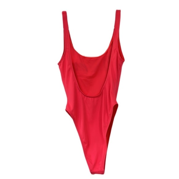 WOMENS SURF STYLE MIAMI One Piece Cheeky Swimsuit HOT PINK SIZE SMALL 90s STYLE - Picture 4 of 4